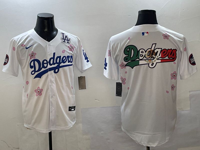 Men Los Angeles Dodgers Blank White Sakura Edition 2025 Nike MLB Jersey style 10